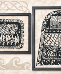 Batiktryck med viking motiv. Två olika storlekar.