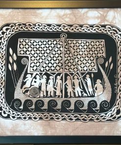 Alternative view of Batiktryck med viking motiv. Två olika storlekar.